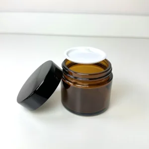 Amber Glass Cosmetic Cream Jar With Plastic Cap, 60g 100g 150g
