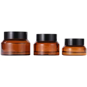 Amber Glass Cosmetic Jar 5g 10g 20g 30g 50g 100g 200g with Lids