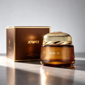 Amber Glass Cosmetic Jar with Gold Cap 30g 50g Empty Face Cream Container