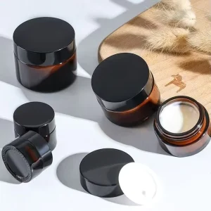 Amber Glass Cosmetic Jars with Screw Lids, 5g 10g 15g 20g 30g 50g 100g