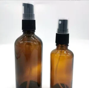 Amber Glass Cosmetic Spray Bottle 100ml with 18/415 Plastic Mist Sprayer