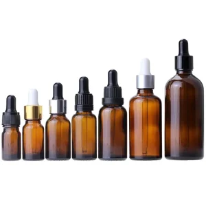Amber Glass Dropper Bottle for Hair Oils and Essential Oil, 5ml 10ml 30ml 50ml 100ml