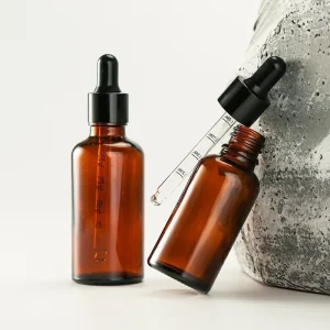 Amber Glass Dropper Bottles, 30ml 60ml 120ml, with Tapered Glass Dropper for Essential Oil