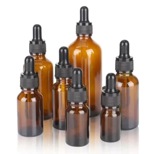 Amber Glass Dropper Bottles 5ml 10ml 15ml 20ml 30ml 50ml 100ml with Pipettes for Cosmetics, Essential Oils, and Serums