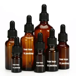 Amber Glass Dropper Bottles 5ml 10ml 20ml 30ml 50ml 100ml for Essential Oils Shampoo and Lotion with Black Dropper