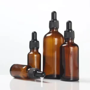Amber Glass Dropper Bottles for Cosmetics and Essential Oils in 20 30 50 ml Sizes
