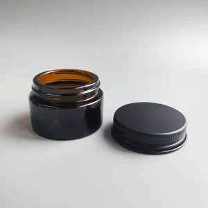 Amber Glass Face and Eye Cream Jars with Aluminum Lid 15g 20g 30g
