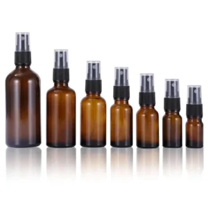 Amber Glass Fine Mist Spray Bottles, 5ml, 10ml, 15ml, 20ml, 30ml, 50ml, or 100ml