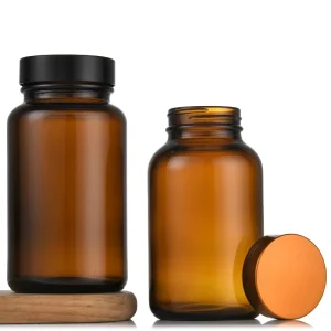 200ml Wide-Mouth Amber Brown Glass Medicine Pill Bottles