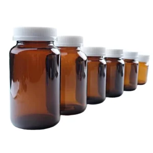 Amber Glass Medicine and Supplement Bottles 60ml 100ml 120ml 150ml 500ml with Golden Cap