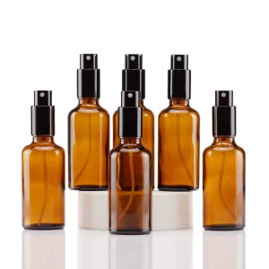 Amber Glass Spray Bottle 50ml with Atomizer Pump for Face Toner and Essential Oil Mist