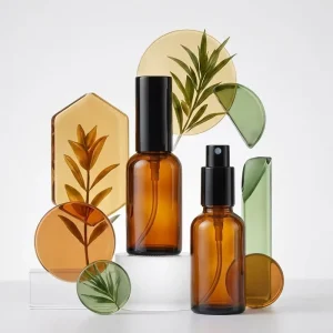 Amber Glass Spray Bottle Set 5 10 15 20 30 50 100ml Pump Dispenser Lightproof Essential Oil Refillable Stock