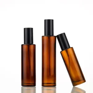 Amber Glass Spray Bottle with Black Pump, 20ml 30ml 40ml 50ml 60ml 80ml 100ml 120ml