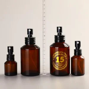 Amber Glass Sprayer Bottle 15ml 30ml 60ml 100ml 120ml Fine Mist BPA-Free for Cosmetic Hair Oil Serum and Skincare