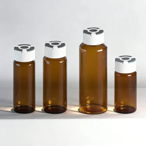 Amber Glass Vial Bottles Empty Medicine Packaging with Custom Color and Rubber Stopper Pharmaceutical Grade