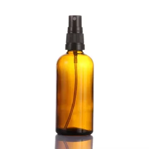 Amber Pressure Glass Spray Bottle Sprayer Small Capacity Essential Oil Perfume Bottle with Cap