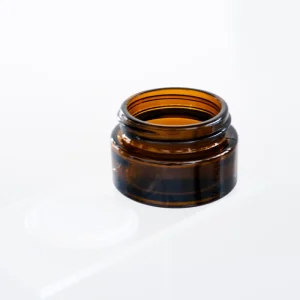 Amber and White Frosted Glass Cosmetic Cream Jars 50g 100g 200g with Lid