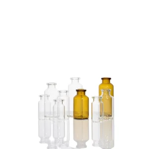 Amber or Clear Borosilicate Glass Tubular Sterile Medicine Vial with Rubber Stopper, Caps, and Screen Printing
