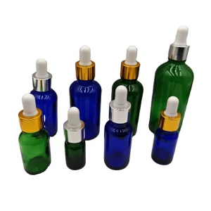 Amber or Green Leakproof Glass Dropper Bottles with Glass Droppers 30ml for Essential Oils and Tinctures