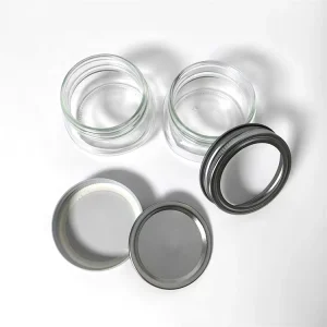 Anti slip Bottom Clear Glass Mason Jars Classical Caviar Honey Sauce Cans with Metal Lid for Tea Honey Jam Sauce