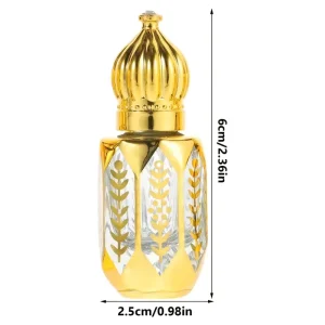 Arabian Style 12ml Octagonal Roller Ball Perfume Glass Bottle 6ml Mini Essential Oil Roller Bottle for Travel