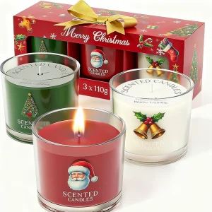 Aromatherapy Gift Candle Christmas Glass Scented Candles Gift Set 3 pack Soy Wax Bedroom Ornament