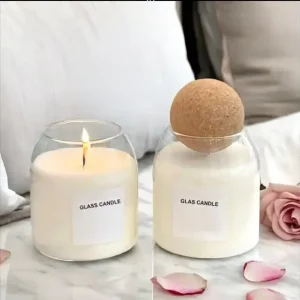 Aromatherapy Glass Candle Jar with Ball-Shape Cork