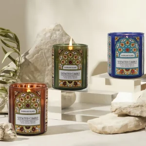 Aromatherapy Soy Wax on Glass Candle Jars Candle Holder Scented Candle Gift Set