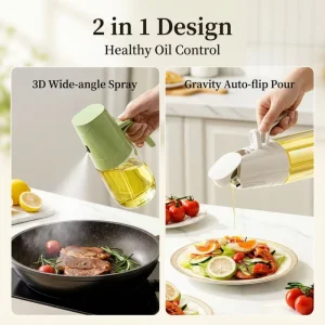 Auto Flip 300 ml 500 ml 10 oz 19 oz Glass Oil and Vinegar Dispenser Leak-Proof Cooking Bottle