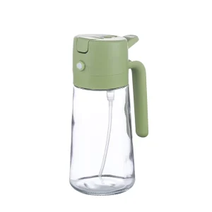 Auto Flip 430ml Glass Cooking Oil Dispenser Jar with Sealed Lid