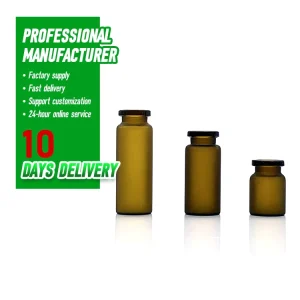 Automatic Injection Vial Filling Sealing Machine with Sterile Amber Glass Vials for Lab Use