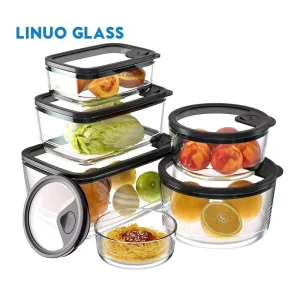 BPA-Free Borosilicate Glass Food Container Lunch Box with Glass Lid