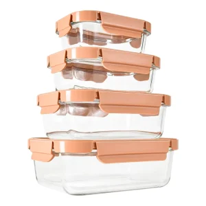 BPA-Free Heat Resistant Glass Airtight Storage Food Container for Meal Prep and Lunch Box Food Packaging