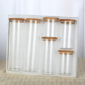 BPA-Free High Borosilicate Glass Spice Jar Set with Bamboo Lids