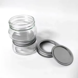 BPA Free Hot Sauce Honey Mason Jars Wide Mouth Jam Caviar Glass Bottle with Metal Screw Cap for Jams Jellies Mustards