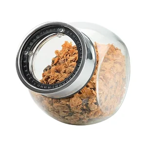 BPA-Free Large Airtight Round Clear Glass Food Storage Jar with Date Indicator