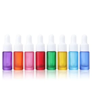 BYPE by PERFUME Mini Flat Cylinder Frosted Colored Glass Essential Oil Dropper Bottles 5ml 10ml Luxury Empty Refillable