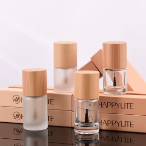 Bamboo Cap Glass Nail Polish Bottle for Gel Nail Polish