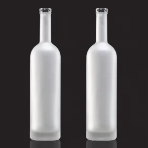 Bar Top Frosted Glass Bottles for Pisco and Vodka, 375ml 700ml 750ml