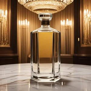 Beautifully Design Luxury High end 500ml Clear Brandy Whisky Bottle Created Empty Gin Rum Vodka Glass Bottle with Cork Lid