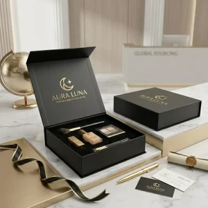 Beauty Box Packaging with Gold Stamping and Custom Printing