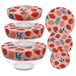 Beeswax Bowl Covers Reusable Stretch Cloth Fabric Elastic Food Storage Covers Lids for Food