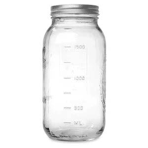 Best Selling 64oz 2000ml Clear Glass Mason Jar with Screw Cap Metal Lid for Food Storage and Kitchen Canning
