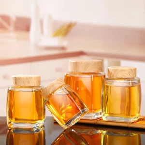Best Selling Glass Honey Jar 50ml 100ml 180ml 280ml 360ml 500ml Food Jar square Mini Honey Jar