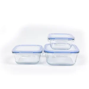 Best Selling Promotional Price High Borosilicate Glass Airtight Square Food Storage Container BPA Free Desktop Giveaways
