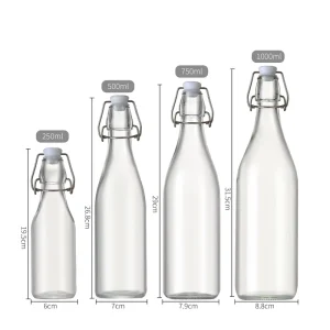 Best Selling Swing Top Beverage Container Glass Bottles With Flip Top 500ml Vintage Glass Bottle