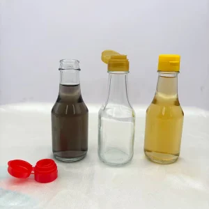 Bestseller Food Grade 150ml Oil Glass Bottle with Pull Ring Hole Cap for Soy Sauce Vinegar Seasoning Sauce Storage