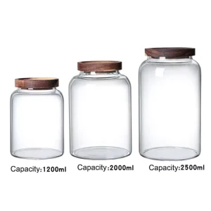 Big Glass Jar Supplier Food Storage Containers Kitchen Container with Acacia Lid Glass Jar