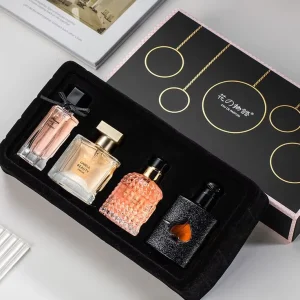 Biodegradable Handmade Paper Black Drawer Box High End Custom Design Perfume Packaging Box With Foam Insert