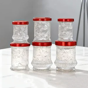 Bird’s Nest Transparent Glass Fresh Stew Bottle Honey Jam Storage Jar with Metal Tinplate Lid